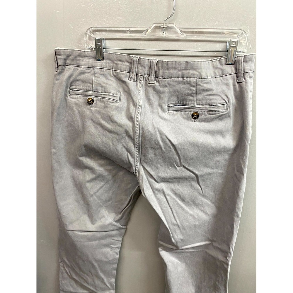 Elliot Mulryan Chino Pants Mens 36x30 Gray Cotton Straight Leg Slash Pocket - Picture 3 of 10